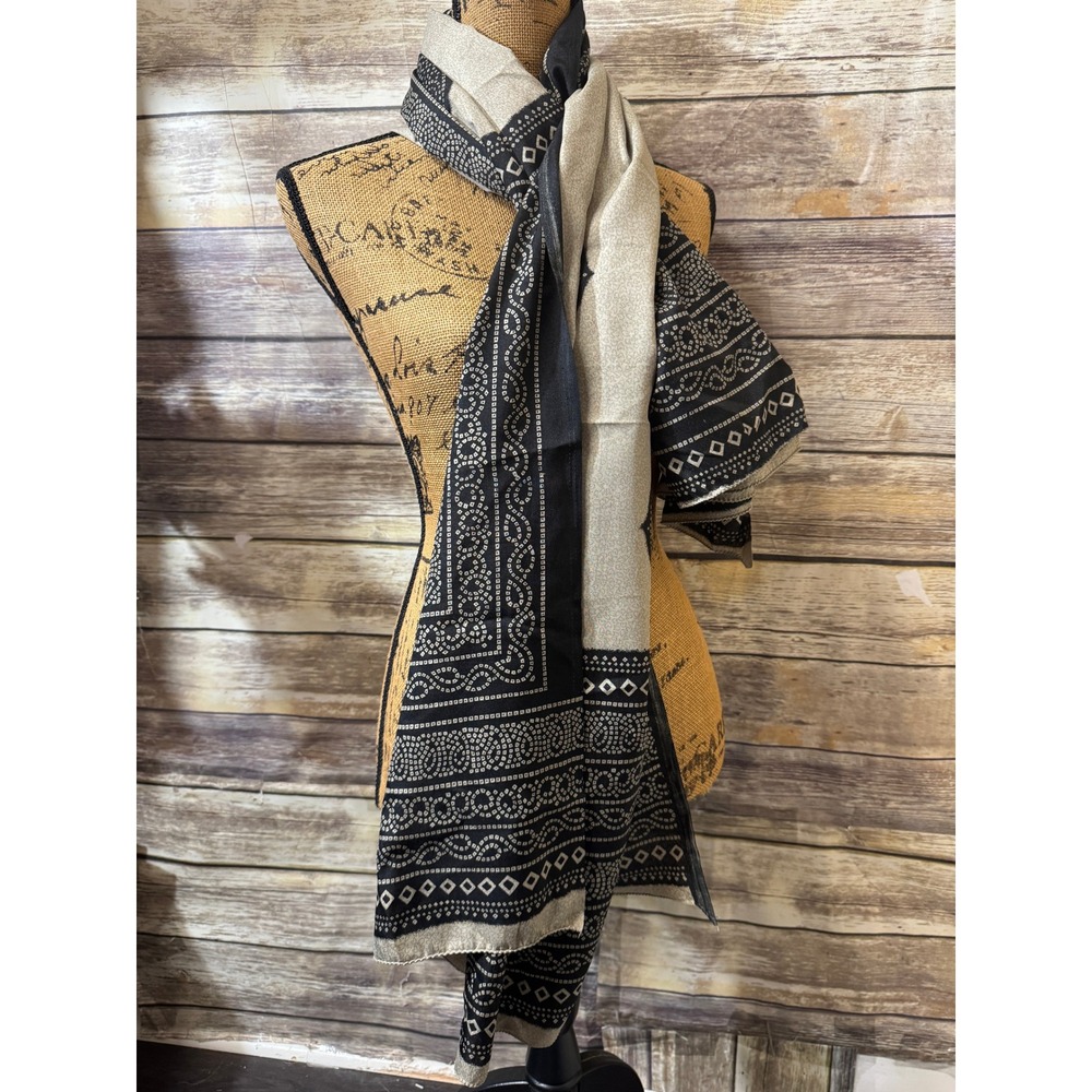 Geometric Medallion Print Oversized Wrap Scarf Shawl Rectangle Extra Long